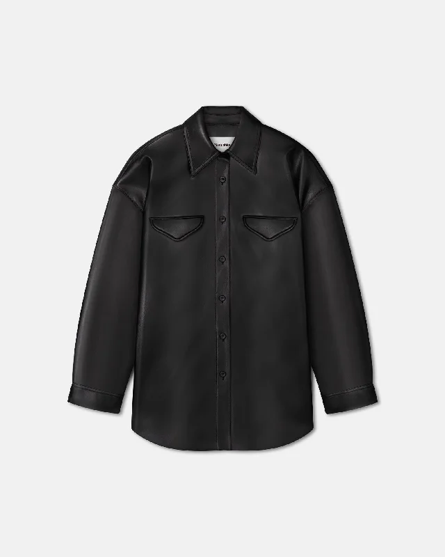 Casual Fit Style Casual Fit Style Kaysa - Okobor™ Alt-Leather Shirt - Black