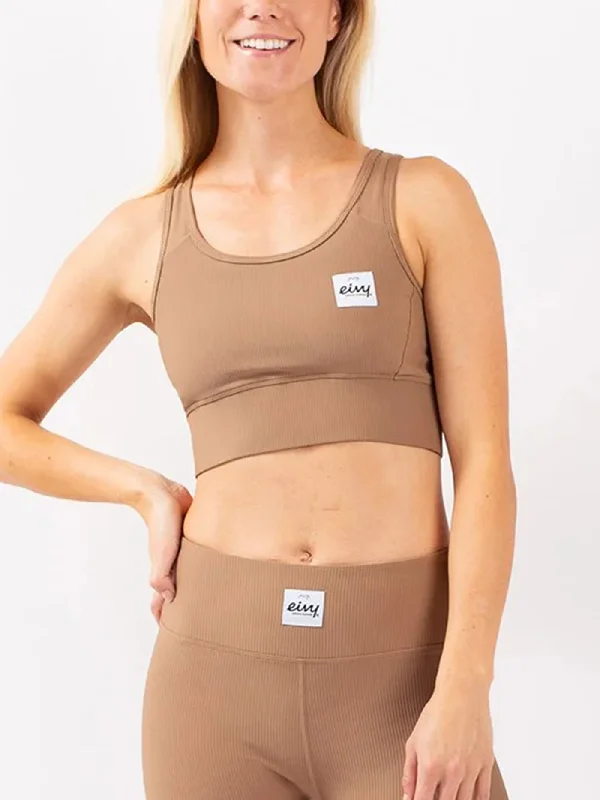 Elegant Lapel Style Elegant Lapel Style Rider Rib Faded Coffee Sport Bra