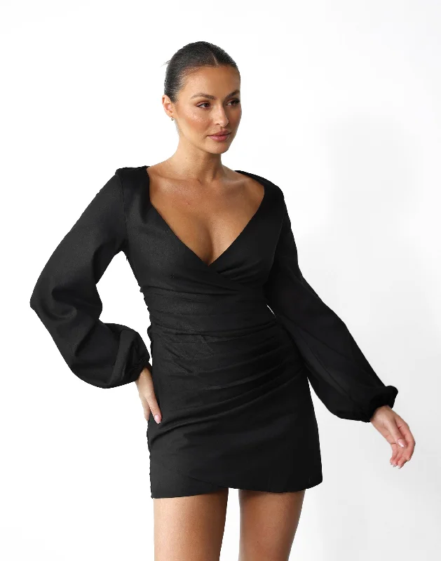 Elegant And Unique Charm Elegant And Unique Charm Caliraya Mini Dress (Black)