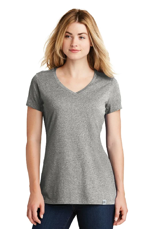 Elegant And Noble Style Elegant And Noble Style New Era Womens Heritage Short Sleeve V-Neck T-Shirt - Light Graphite Grey Twist - Closeout