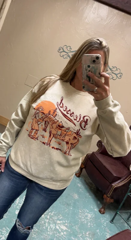 Simple Fashion Simple Fashion The Blessed Horse Bleached Sweater