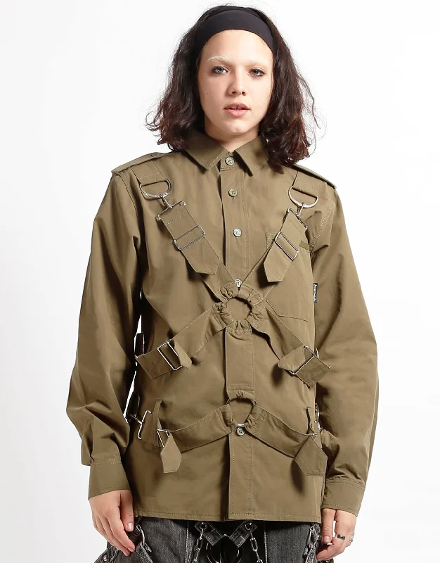 Simple Fashion Style Simple Fashion Style PARACHUTE SHIRT JACKET ARMY