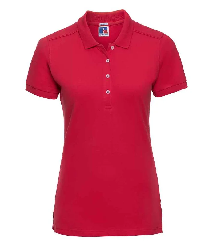 Casual Fashion Casual Fashion Russell Ladies Stretch Piqué Polo Shirt | Classic Red