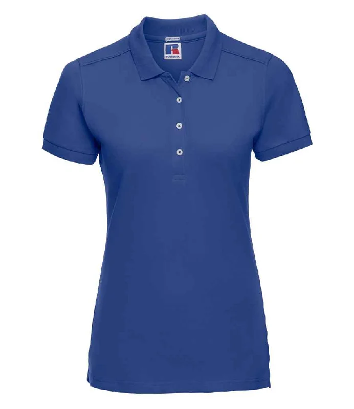Personalized Text Personalized Text Russell Ladies Stretch Piqué Polo Shirt | Bright Royal Personalized Text Personalized Text Russell Ladies Stretch Piqué Polo Shirt | Bright Royal