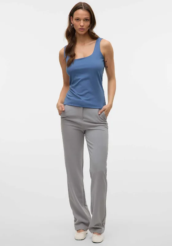 Simple Casual Wear Simple Casual Wear Vero Moda Million 2-Way Square Neck Top, Blue