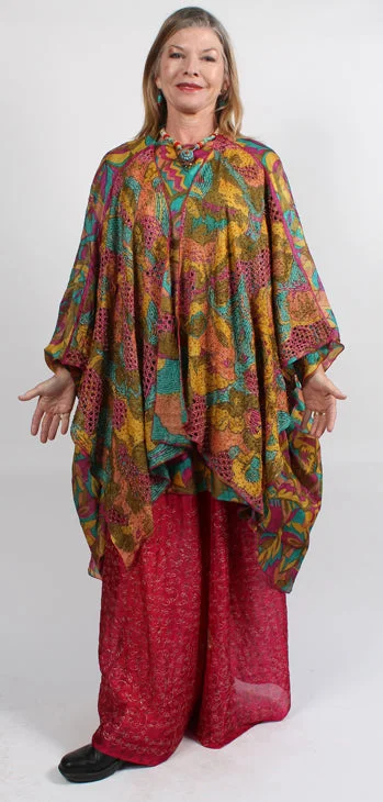 Distinctive Personality Distinctive Personality Sunheart Coat Vintage Silk Embroidered Cachet Coat Sml-7X Distinctive Personality Distinctive Personality Sunheart Coat Vintage Silk Embroidered Cachet Coat Sml-7X