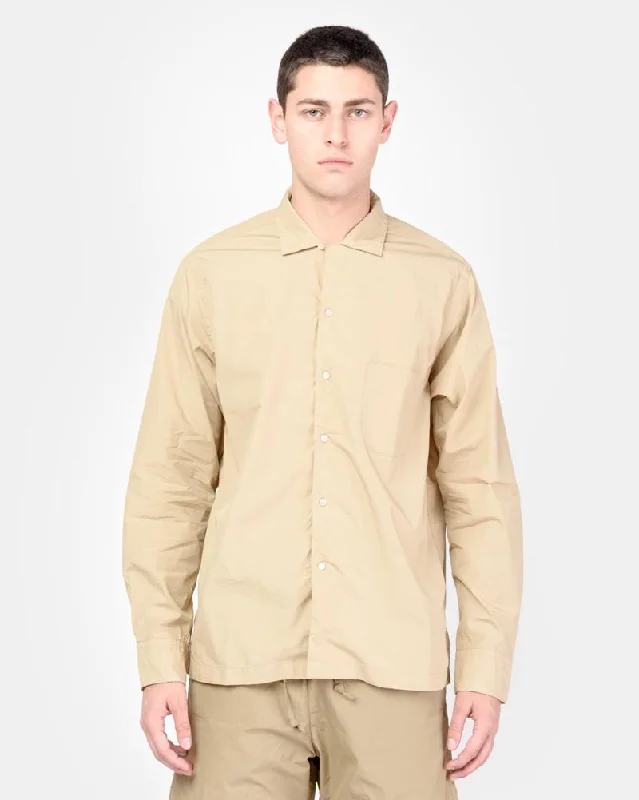 Casual Classic Design Casual Classic Design Long Sleeve Safari Shirt in Beige