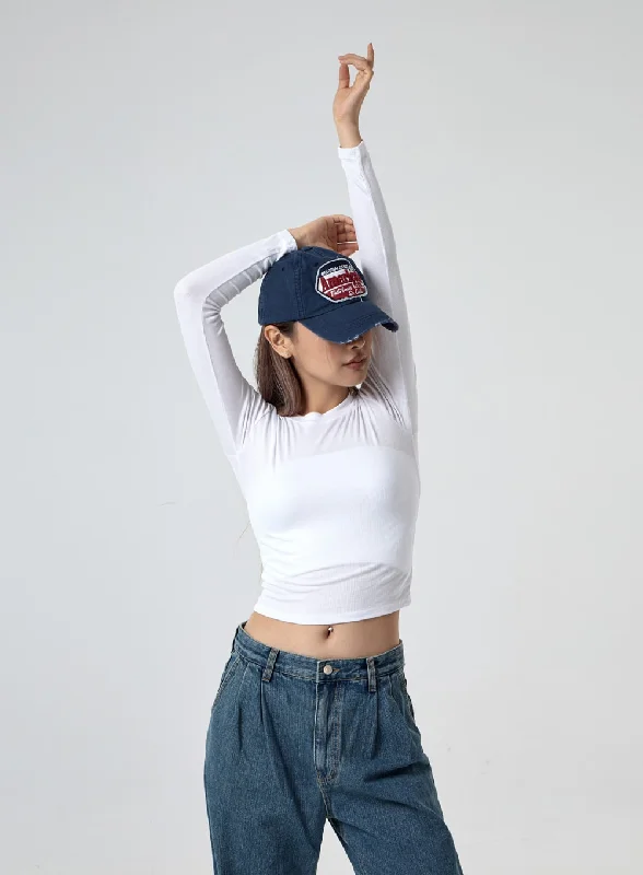 Unique Personality Unique Personality Basic Long Sleeve Crop Tee CG29