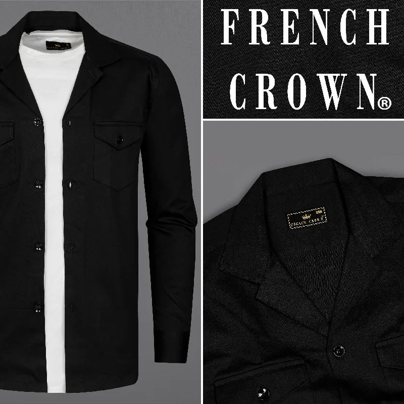 Elegant Interpretation Design Elegant Interpretation Design Jade Black Heavyweight Giza Cotton Over Shirt Elegant Interpretation Design Elegant Interpretation Design Jade Black Heavyweight Giza Cotton Over Shirt