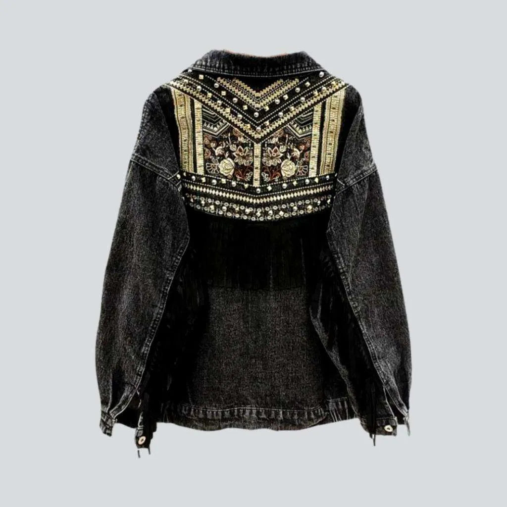 Personalized Heterogeneous Splicing Personalized Heterogeneous Splicing Oversized women's denim jacket Personalized Heterogeneous Splicing Personalized Heterogeneous Splicing Oversized women's denim jacket