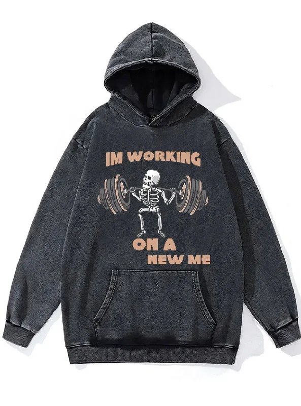 Elegant And Intellectual Style Elegant And Intellectual Style I'm Working On A New Me Washed Gym Hoodie