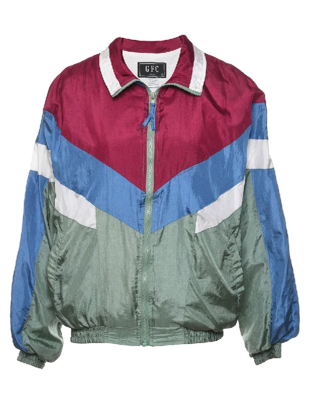 Comfortable Outfits Comfortable Outfits Zip-Front 1990s Multi-Colour Nylon Jacket - M Comfortable Outfits Comfortable Outfits Zip-Front 1990s Multi-Colour Nylon Jacket - M