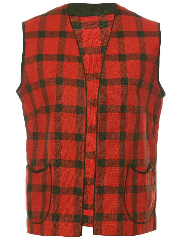 Personalized Denim Style Personalized Denim Style Checked Waistcoat - M