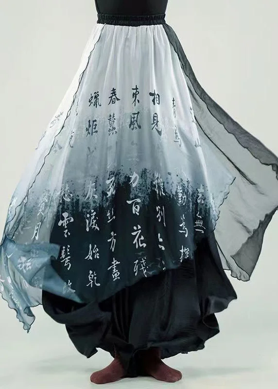 Casual Fashion Casual Fashion Italian Black Asymmetrical Elastic Waist Cotton Skirt Spring Casual Fashion Casual Fashion Italian Black Asymmetrical Elastic Waist Cotton Skirt Spring
