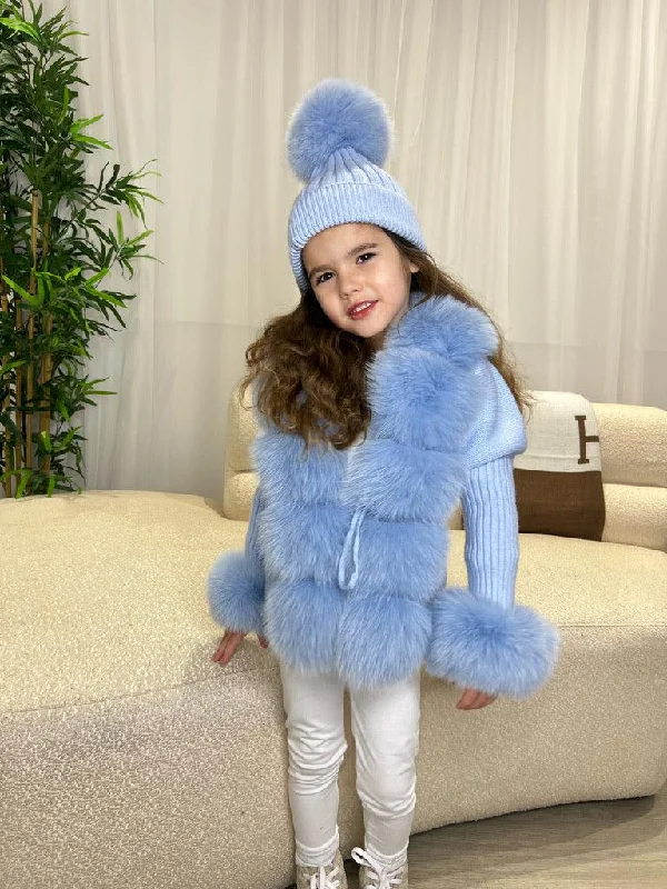 Romantic Off-Shoulder Style Romantic Off-Shoulder Style Childrens Baby Blue Luxury Fur Cardigan Romantic Off-Shoulder Style Romantic Off-Shoulder Style Childrens Baby Blue Luxury Fur Cardigan