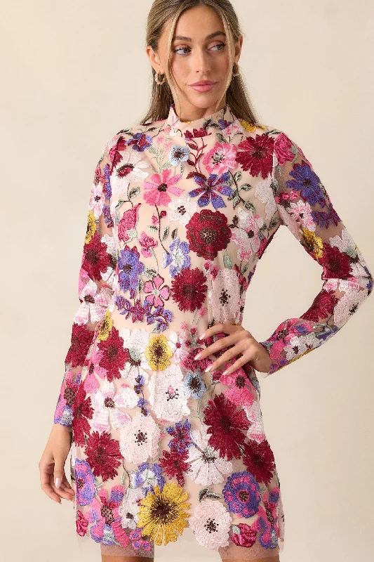 Casual Casual Style Casual Casual Style Petals Of Time Fuchsia Multi Floral Mini Dress Casual Casual Style Casual Casual Style Petals Of Time Fuchsia Multi Floral Mini Dress