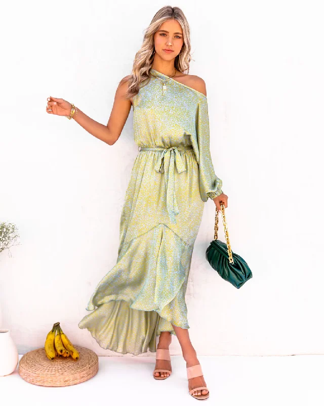 Casual Casual Style Casual Casual Style Untamed Satin Leopard High Low Maxi Dress