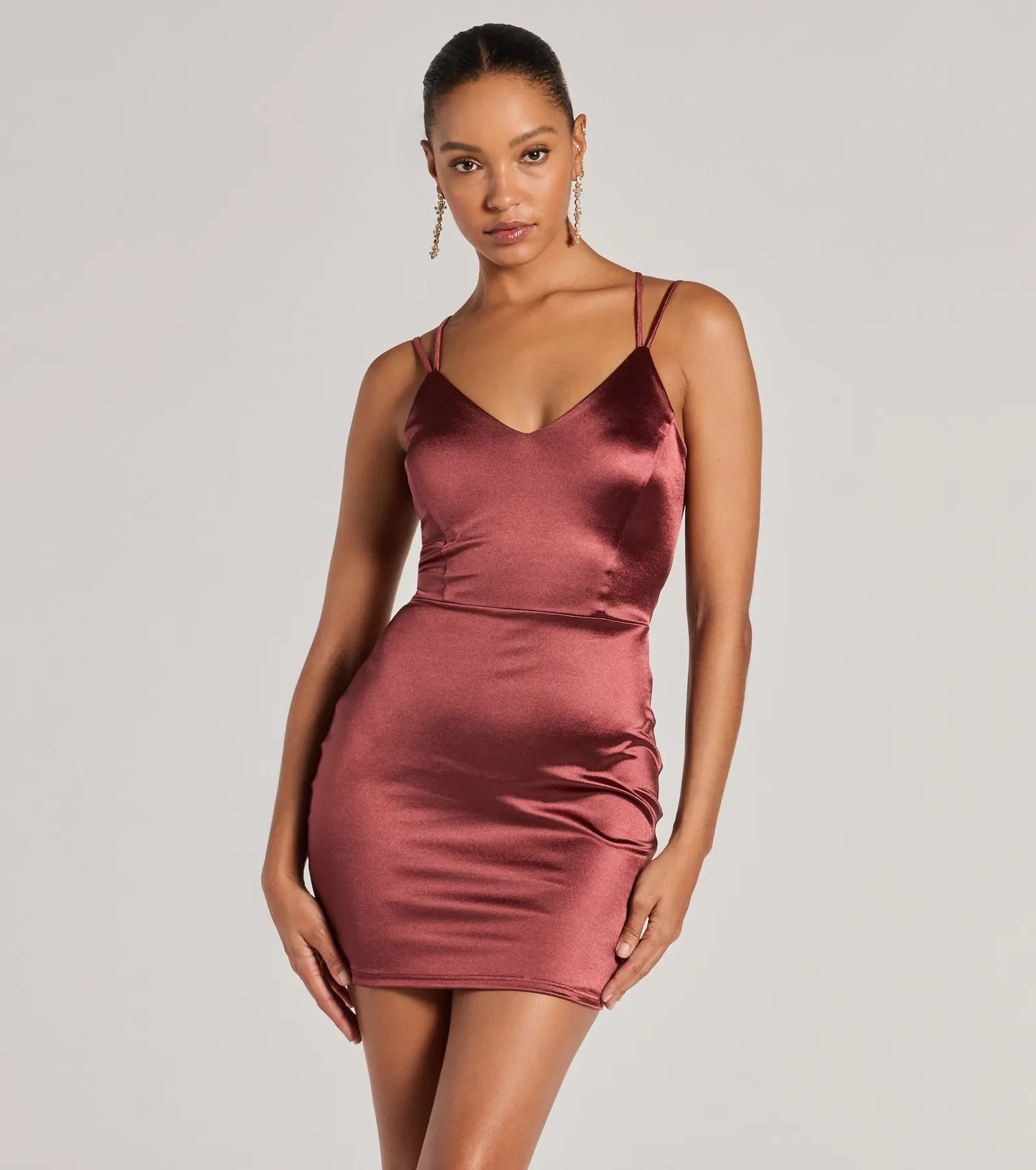 Casual Casual Style Casual Casual Style Simply A Stunner Lace-Up Bodycon Satin Mini Dress Casual Casual Style Casual Casual Style Simply A Stunner Lace-Up Bodycon Satin Mini Dress
