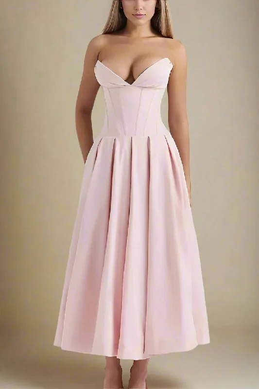 Personalized Text Personalized Text Gabbi Bodycon Midi Dress - Dusty Pink