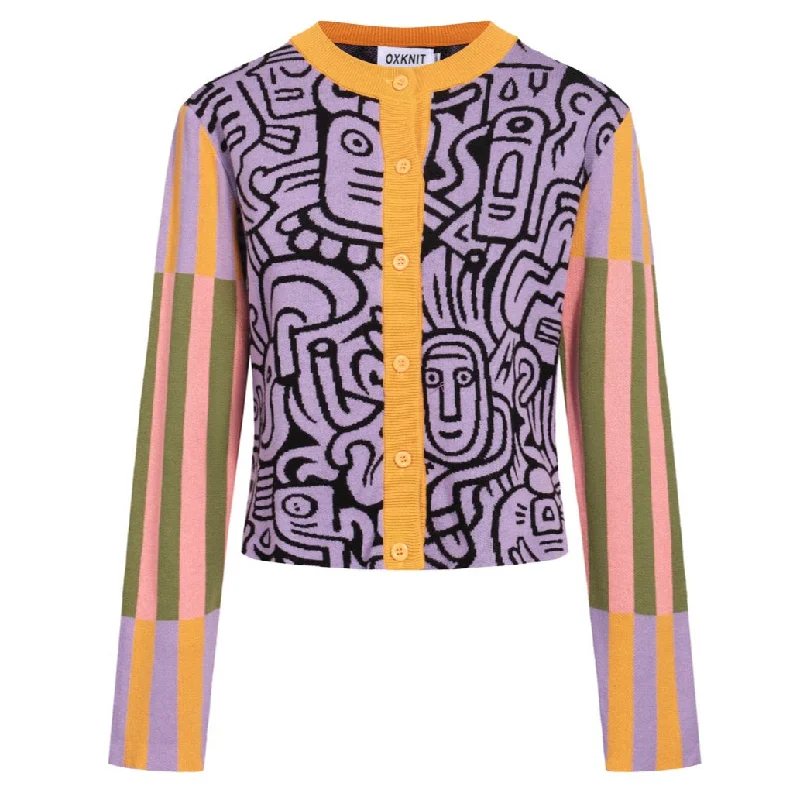 Personalized Denim Style Personalized Denim Style Women's multicolor art vintage cardigan sweater Personalized Denim Style Personalized Denim Style Women's multicolor art vintage cardigan sweater