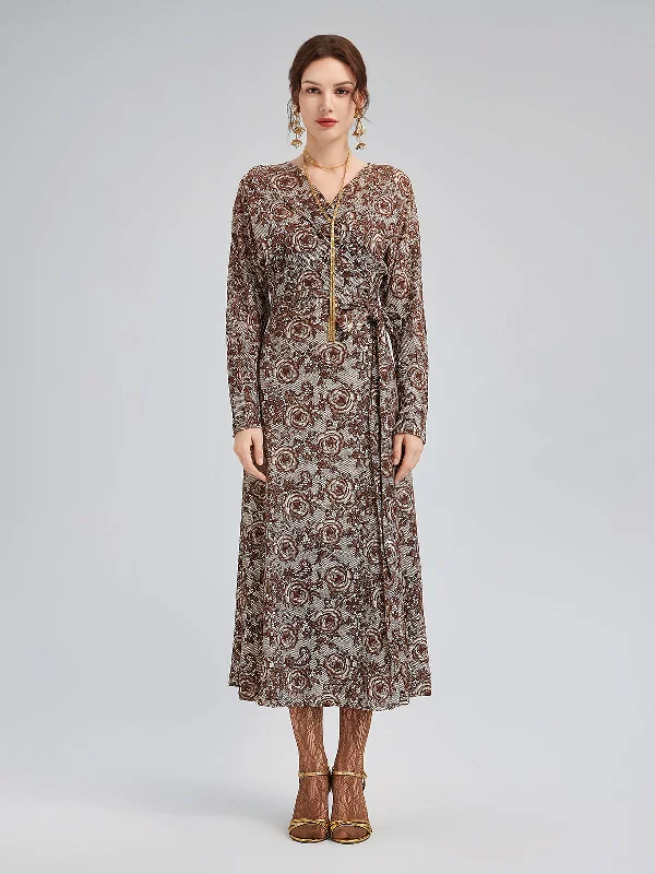 Bold Luxe Style Bold Luxe Style French Rose Jacquard Dress