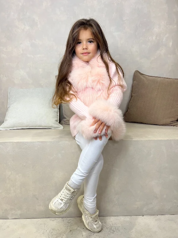 Personalized Art Style Personalized Art Style Childrens Baby Pink Luxury Fur Cardigan Personalized Art Style Personalized Art Style Childrens Baby Pink Luxury Fur Cardigan