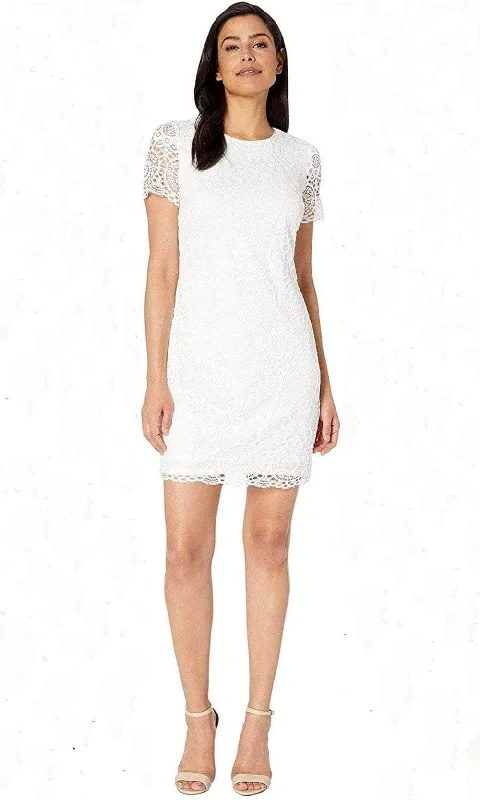 Cozy Wear Cozy Wear Laundry HP03K80 - Short Sleeve Lace Sheath Formal Dress