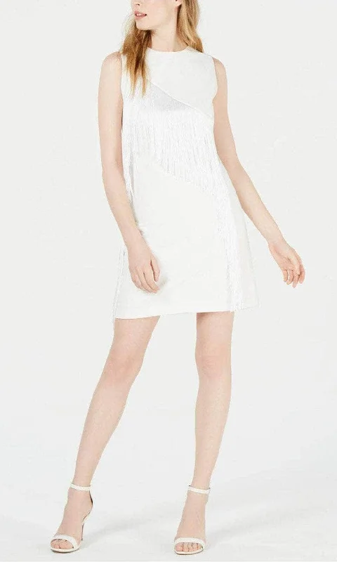 Trendy Clothing Trendy Clothing Laundry HP01W61 - Sleeveless Fringed Sheath Cocktail Dress Trendy Clothing Trendy Clothing Laundry HP01W61 - Sleeveless Fringed Sheath Cocktail Dress