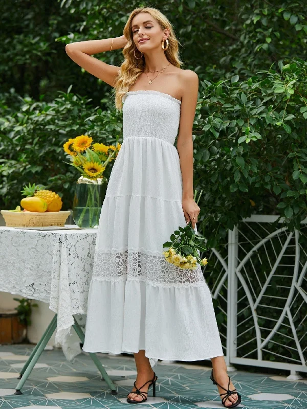 Elegant And Noble Style Elegant And Noble Style Clemente Strapless Crochet Maxi Dress Elegant And Noble Style Elegant And Noble Style Clemente Strapless Crochet Maxi Dress