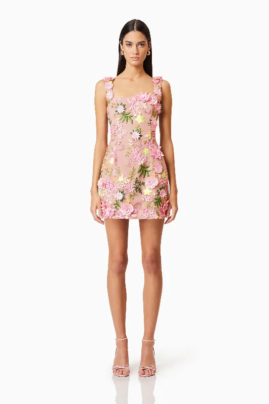 Romantic Skirt Style Romantic Skirt Style Aella Embroidered Mini Dress In Pink