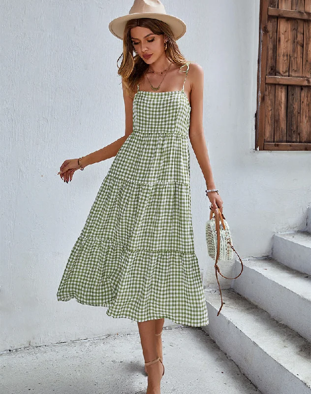 Simple Style Simple Style Trinity Printed Tie Front Tiered Maxi Dress
