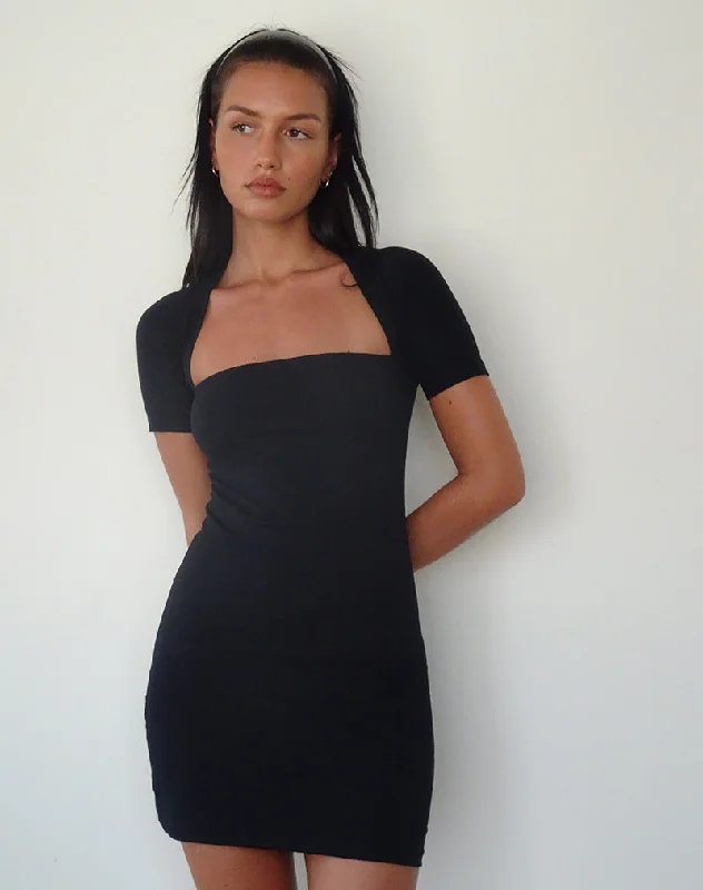 Elegant Lace Style Elegant Lace Style Drequa Mini Dress in Black