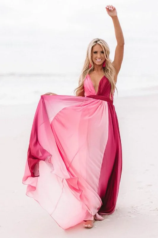 Line Style Line Style Think I'm In Love Colorblock Maxi Dress