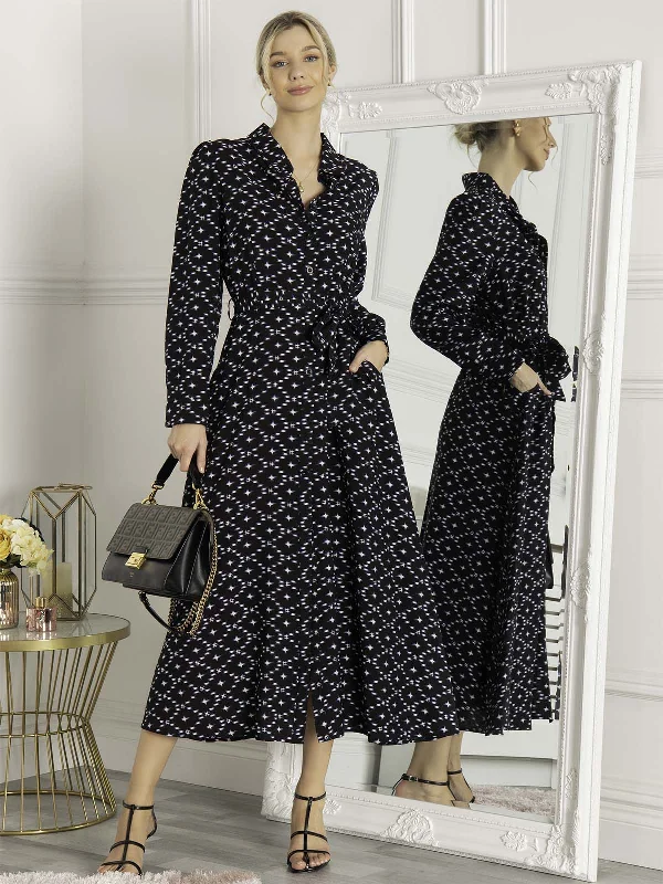 Romantic Pleated Skirt Romantic Pleated Skirt Aneth Star Print Flared Midi Shirt Dress, Navy Star Romantic Pleated Skirt Romantic Pleated Skirt Aneth Star Print Flared Midi Shirt Dress, Navy Star