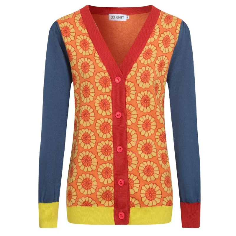 Elegant Interpretation Design Elegant Interpretation Design Women's vintage art color Mosaic jacquard cardigan Elegant Interpretation Design Elegant Interpretation Design Women's vintage art color Mosaic jacquard cardigan