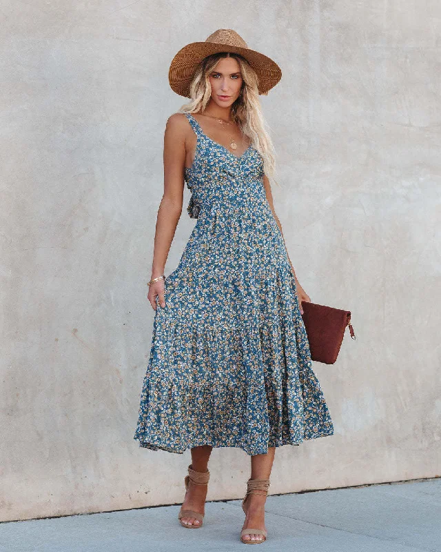 Simple Classic Style Simple Classic Style Time Spent Lace Up Paisley Maxi Dress