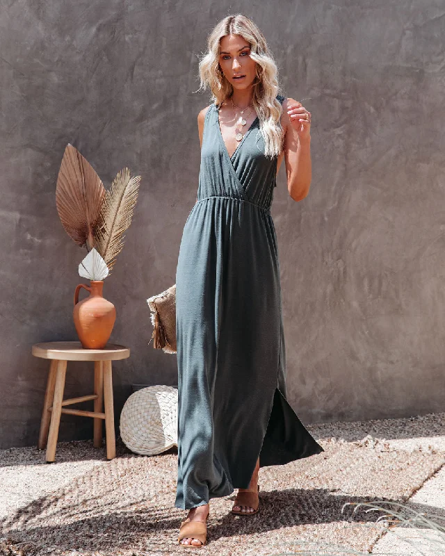 Casual Fit Style Casual Fit Style Choose Wisely Knit Maxi Dress - Olive