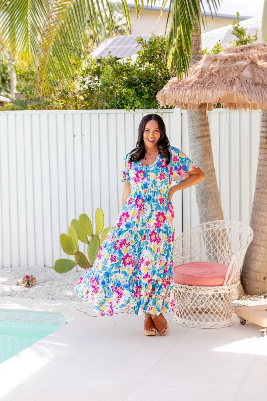 Personalized Creativity Personalized Creativity Bonnie Maxi Dress in Lemon Garden