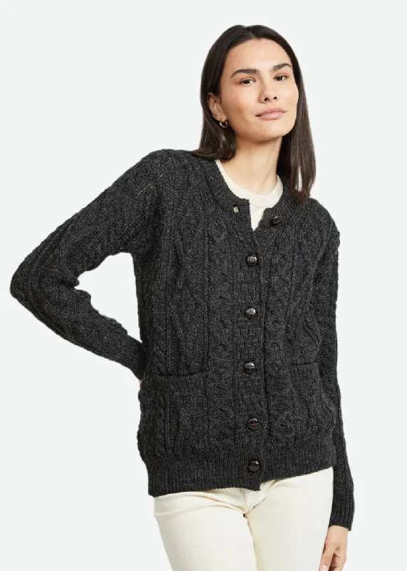 Chic Style Chic Style Inagh Ladies Aran Cardigan | Charcoal