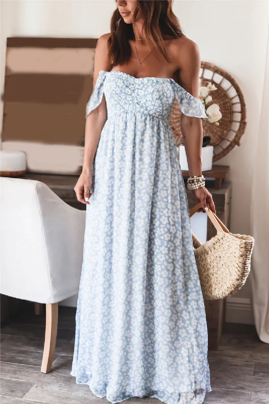 Elegant Slim Style Elegant Slim Style Cliffie Floral Smocked Maxi Dress