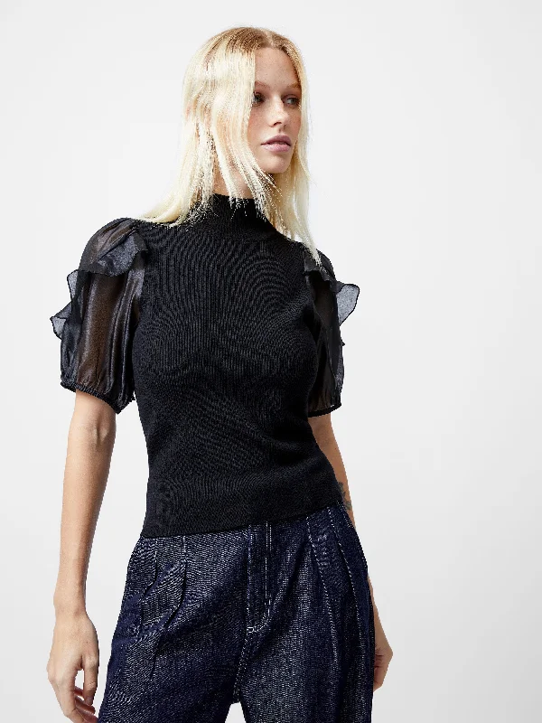 Romantic Exquisite Style Romantic Exquisite Style Kristine Organza Short Puff Sleeve Top Romantic Exquisite Style Romantic Exquisite Style Kristine Organza Short Puff Sleeve Top