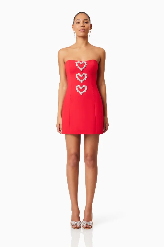 Simple Casual Feeling Simple Casual Feeling Cherie Party Dress In Red