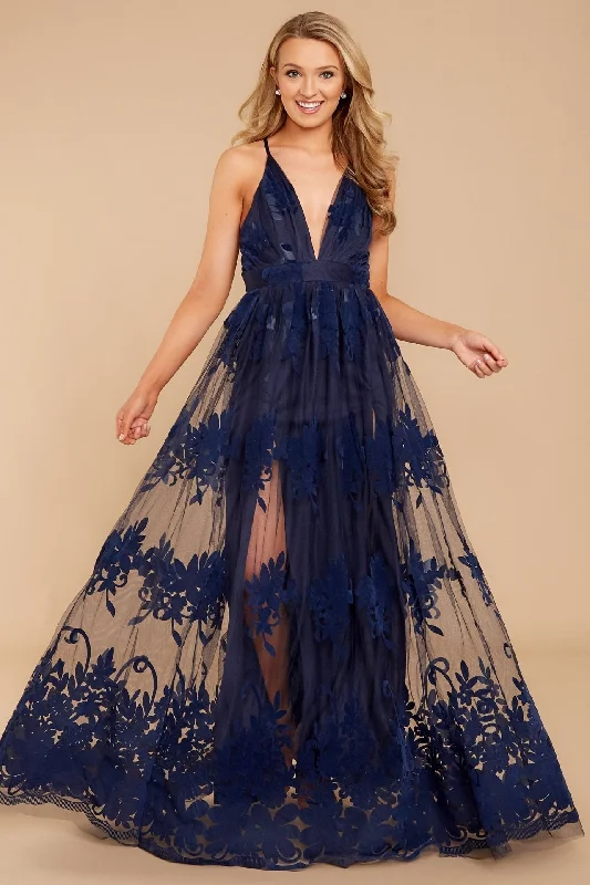 Elegant Small Dress Elegant Small Dress Crossing Paths Velvet Tulle Maxi Dress - Navy - FINAL SALE Elegant Small Dress Elegant Small Dress Crossing Paths Velvet Tulle Maxi Dress - Navy - FINAL SALE