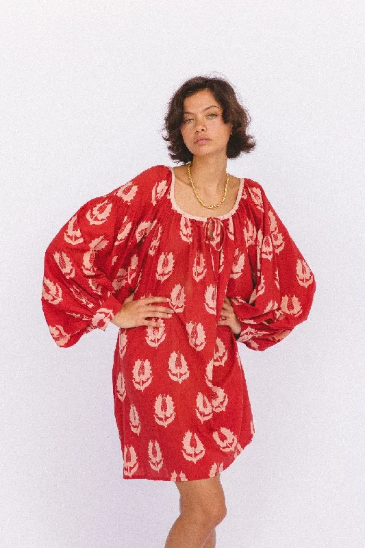 Simple And Comfortable Style Simple And Comfortable Style Ria Mini Dress ~ Ruby Red Simple And Comfortable Style Simple And Comfortable Style Ria Mini Dress ~ Ruby Red