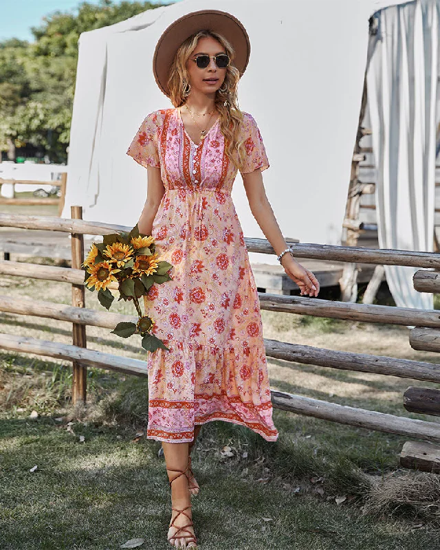 Elegant And Sweet Style Elegant And Sweet Style Club Tropicana Embroidered Maxi Dress - Light Pink - FINAL SALE Elegant And Sweet Style Elegant And Sweet Style Club Tropicana Embroidered Maxi Dress - Light Pink - FINAL SALE