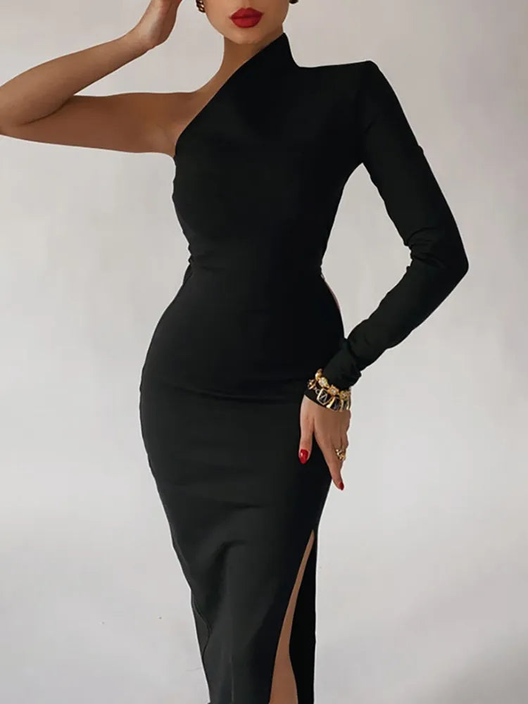 Romantic Wave Skirt Romantic Wave Skirt DressBetty - 2024 Summer One Shoulder Maxi Elegant Black Bodycon Dress Romantic Wave Skirt Romantic Wave Skirt DressBetty - 2024 Summer One Shoulder Maxi Elegant Black Bodycon Dress