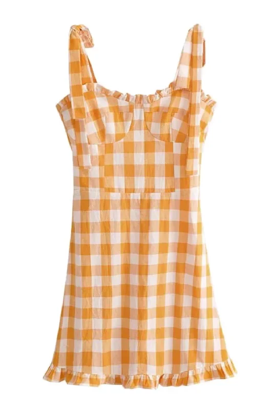 Simple And Color Simple And Color 'Sherlyn' Sleeveless Plaid Short Dress