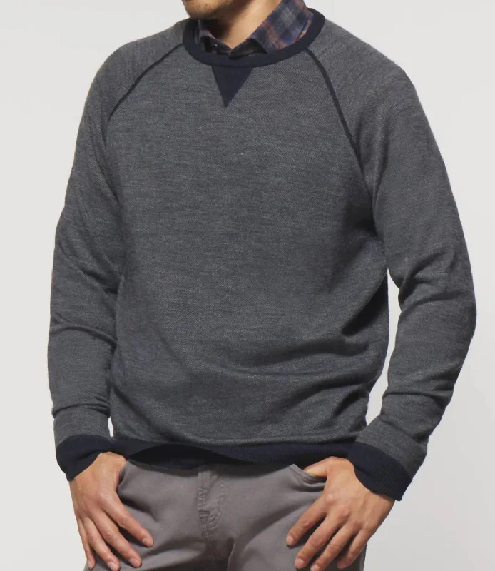 Simple And Comfortable Style Simple And Comfortable Style Boggs Merino Wool Crew Neck Sweater In Navy Simple And Comfortable Style Simple And Comfortable Style Boggs Merino Wool Crew Neck Sweater In Navy