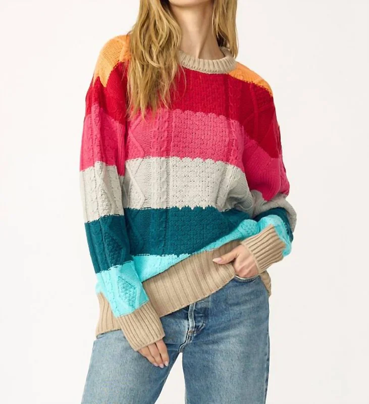 Romantic Tenderness Romantic Tenderness Camden Pullover In Oat Multi