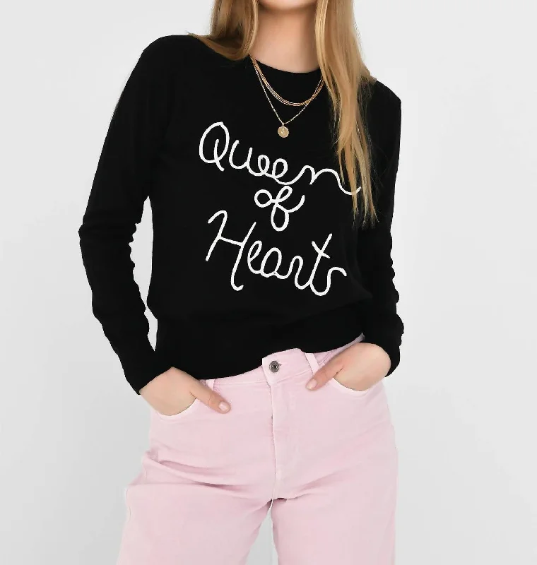 Leisure Time Leisure Time Charli Queen Of Hearts Sweater In Abyss